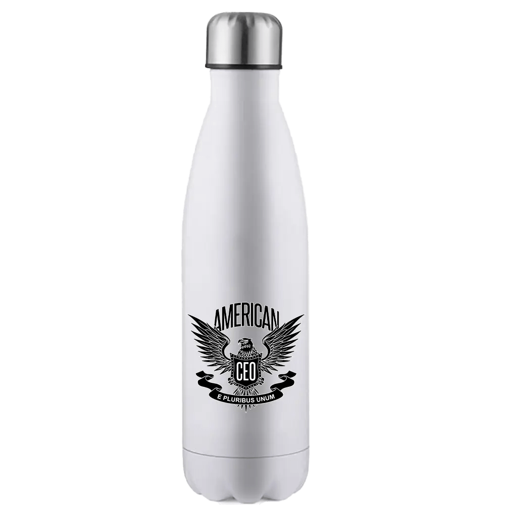 American CEO - 17oz Stainless Steel Water Bottle - White