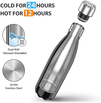 American CEO - 17oz Stainless Steel Water Bottle - White
